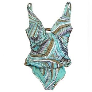 Jantzen woman’s one piece swimsuit, sea foam green, size 10​